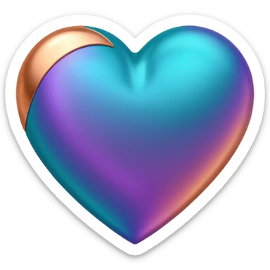 I need a teal, orange , purple, and rose gold Heart emoji  sticker