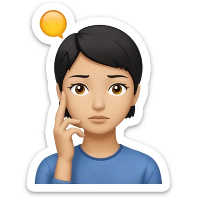 Mano en la sien (pensar) sticker