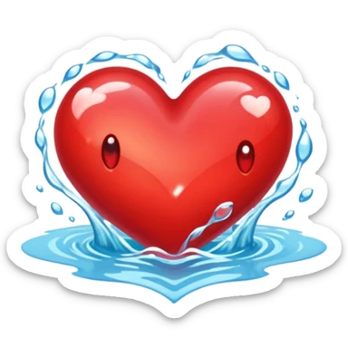 The heart beating in the flowing river sticker
