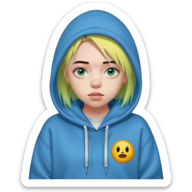 Billie eilish wearing hit me hard and soft hoodie  sticker