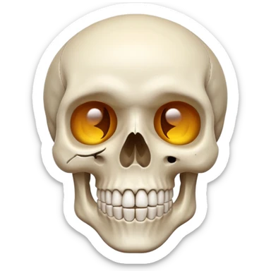 Skull emoji with a mix of surprise emoji sticker