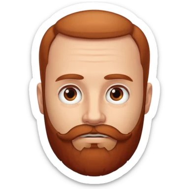semi balding man with beard. brown eyes and brown/red beard sticker