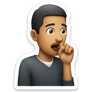 A person shushing with a finger infront of mouth sticker