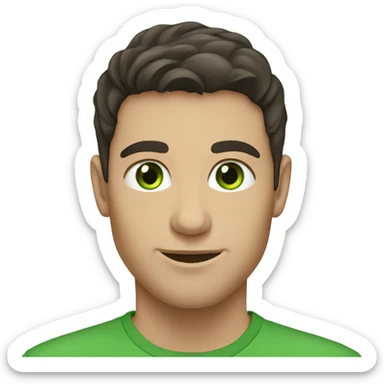 green eyed brunette male sticker