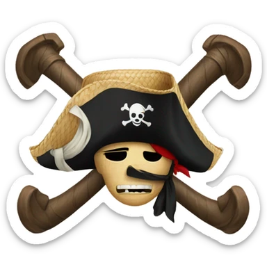 Straw hat pirate flag sticker