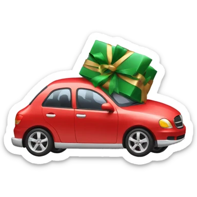 A car like a gift under the xmas tree sticker