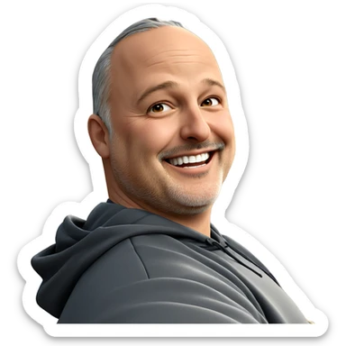 smiling boy in hoodie outdoors sticker