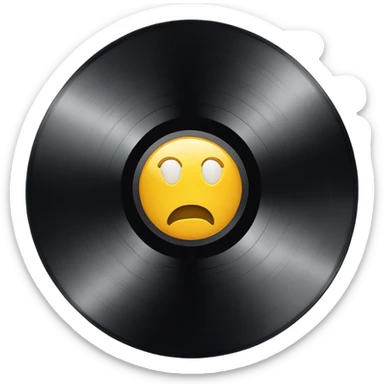 Vinyl record on folder sticker