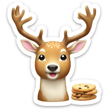 Deer from Japan eating cookie sticker