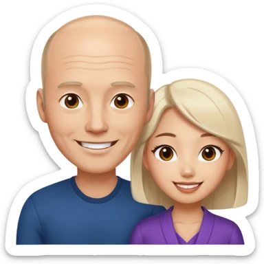 White balding american guy sexy korean girl sticker