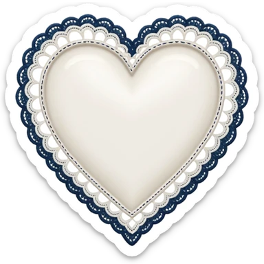 white heart with a lace border sticker