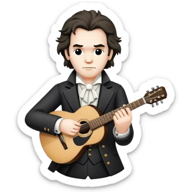 Beethoven and guitar sticker