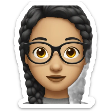 Girl with black hair and specs  sticker