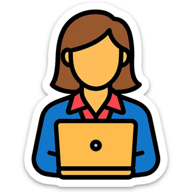 color outline icon of a working woman sticker