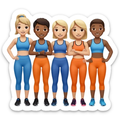 friends going to the gym sticker