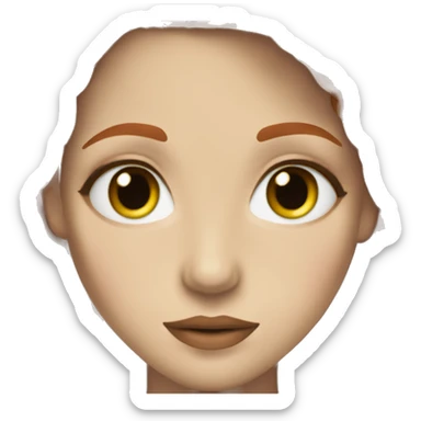 whyoung woman central green eyes small nose redhead long hair layers freckles brown lipstick sticker