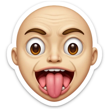 ugly 🥺👀 emoji with tongue out sticker