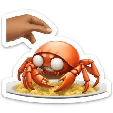 Yummy crab eating  sticker