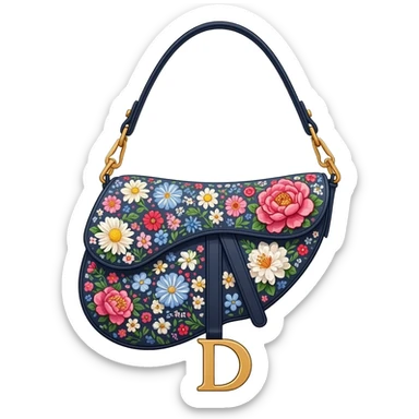 floral dior saddle bag sticker