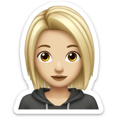 a white emo girl with blonde highlights and brown eyes sticker