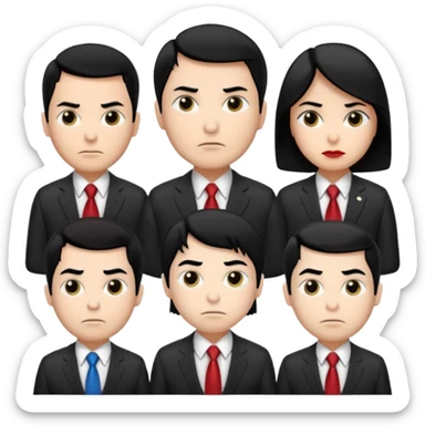 congressional meeting of people with black hair and white skin sticker