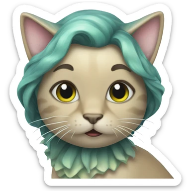 a cat mermaid sticker