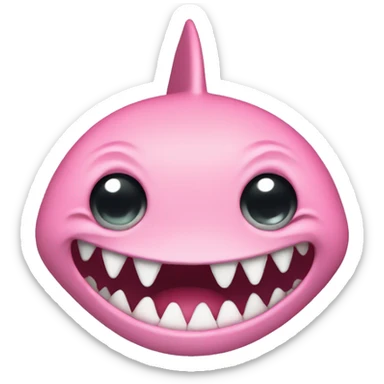 a pink shark with no teeth sticker
