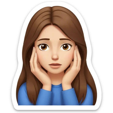 face palm woman with long hair  sticker