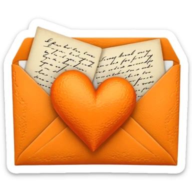 Change I don't want 2 hearts only 1 orange heart love letter sticker