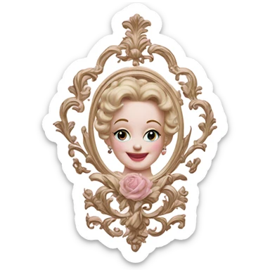 vintage rococo light pink towel sticker