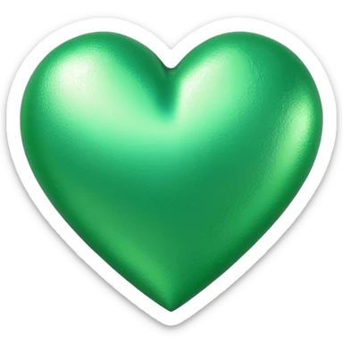 Green aesthetic heart with metallic texture sticker