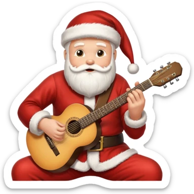 santa guitarist sticker