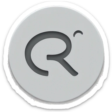 A white circle being the base of the emoji. Inside the circle having the letters "R" and  "S" in cursive sticker