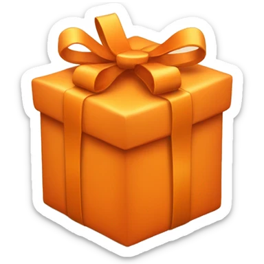 Orange present sticker