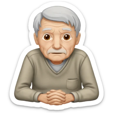 sitting weak old man  sticker