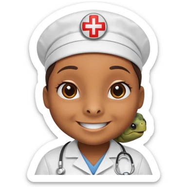 Turtle in nurse uniform smiling.

















 sticker