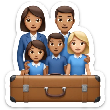 familia con maleta sticker