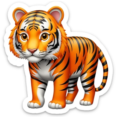 Bengal tiger with orange fur and black stripes sticker