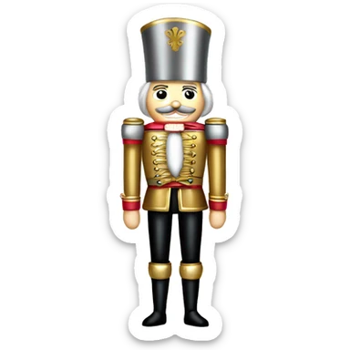 silver and gold nutcracker sticker