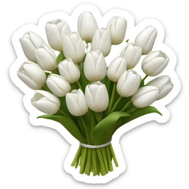 white tulip bouquet  sticker