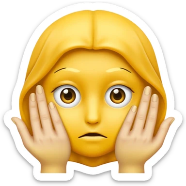 Visage jaune qui se frotte les mains avec un regard vicieux sticker