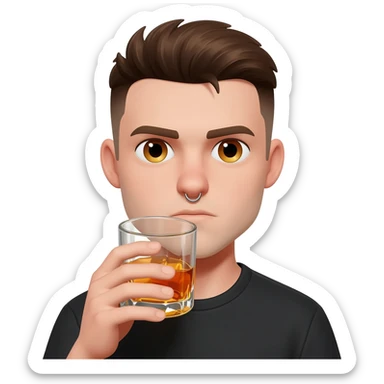 guy with septum drinking a shot sticker