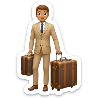 hombre elegante con maletas  sticker