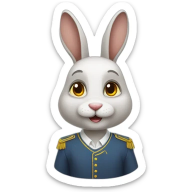 Ukrainian rabbit student sticker