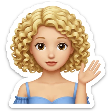 back view of a hand caressing blonde curls sticker