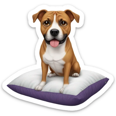 Big staffie dog small bed sticker