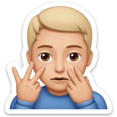 Non il doit tirer ses joue vert l’extérieur avec ses doits sticker