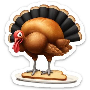 Turkey with Burnt black bread and oyster sticker