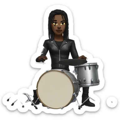 cat woman drummer sticker
