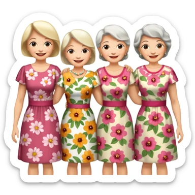 4 older ladies sticker
